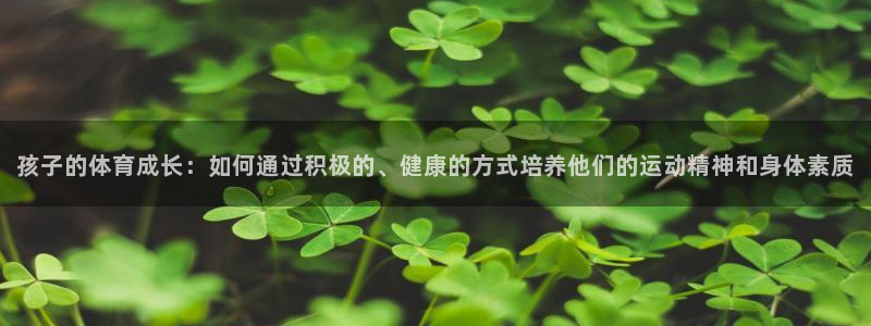 孩子的体育成长：如何通过积极的、健康的方式培养他们的运动精神和身体素质
